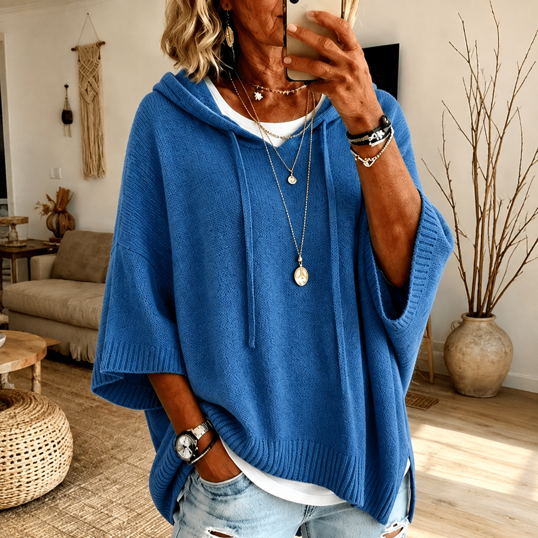 AMELIE™ – ELEGANT KNIT PONCHO HOODIE