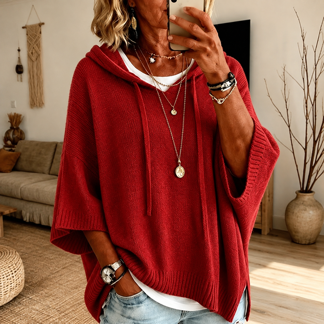 CLAIRE™ – ELEGANT COMFORT PONCHO HOODIE