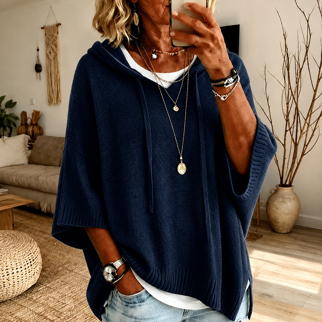 JULIETTE™ – COZY KNIT PONCHO HOODIE