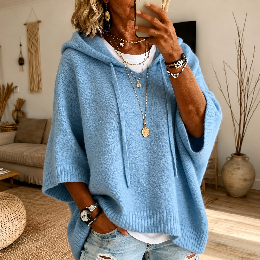 LEA™ – COZY KNITTED PONCHO HOODIE