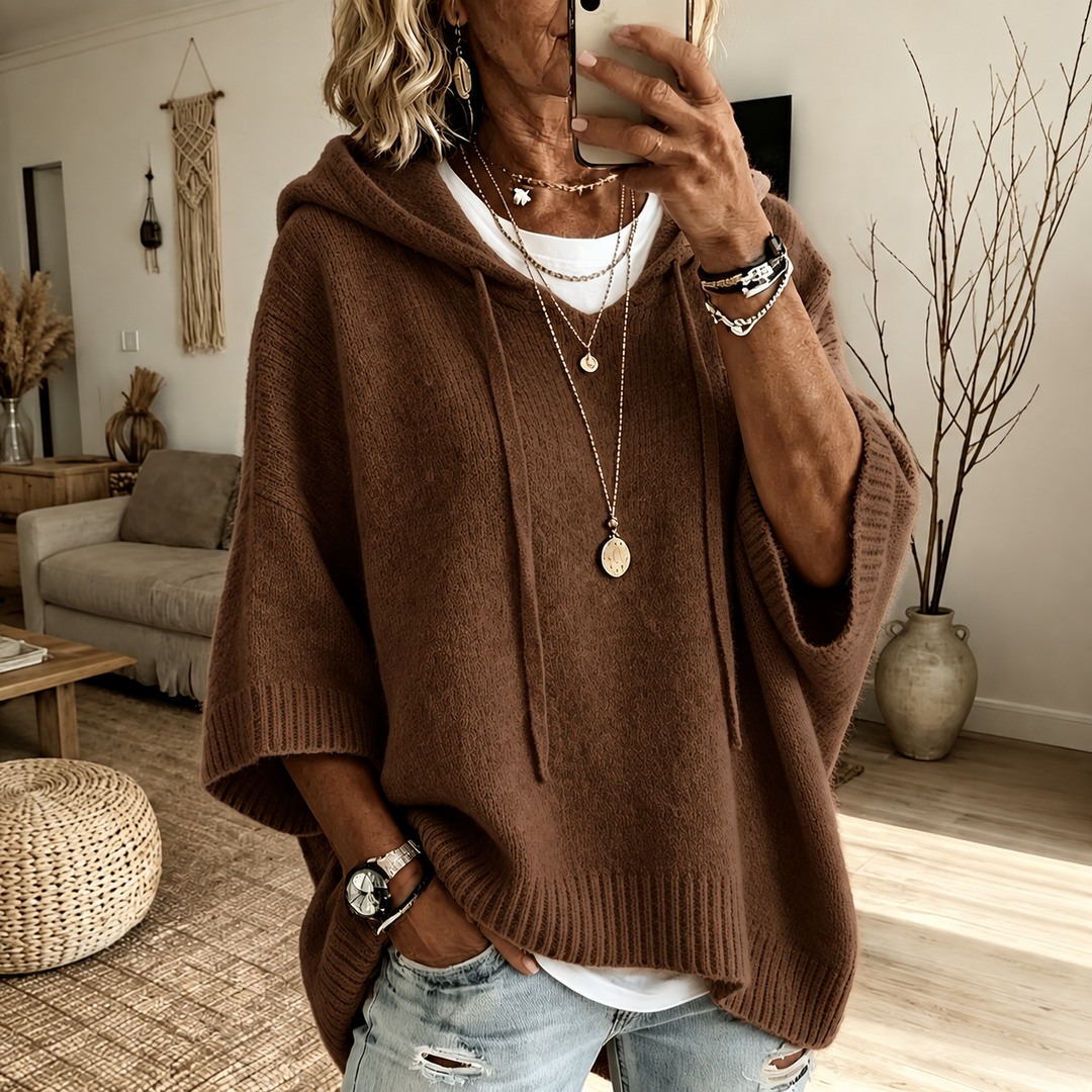 LOUISE™ – ELEGANT COZY PONCHO HOODIE