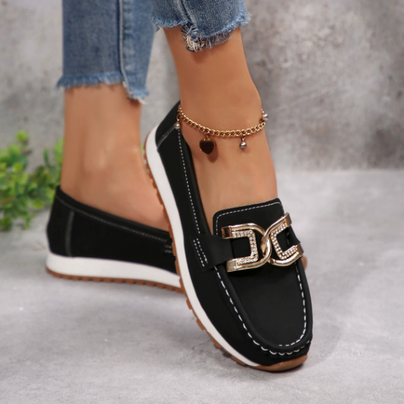 EMMA™ - CHIC DIAMOND BUCKLE LOAFERS