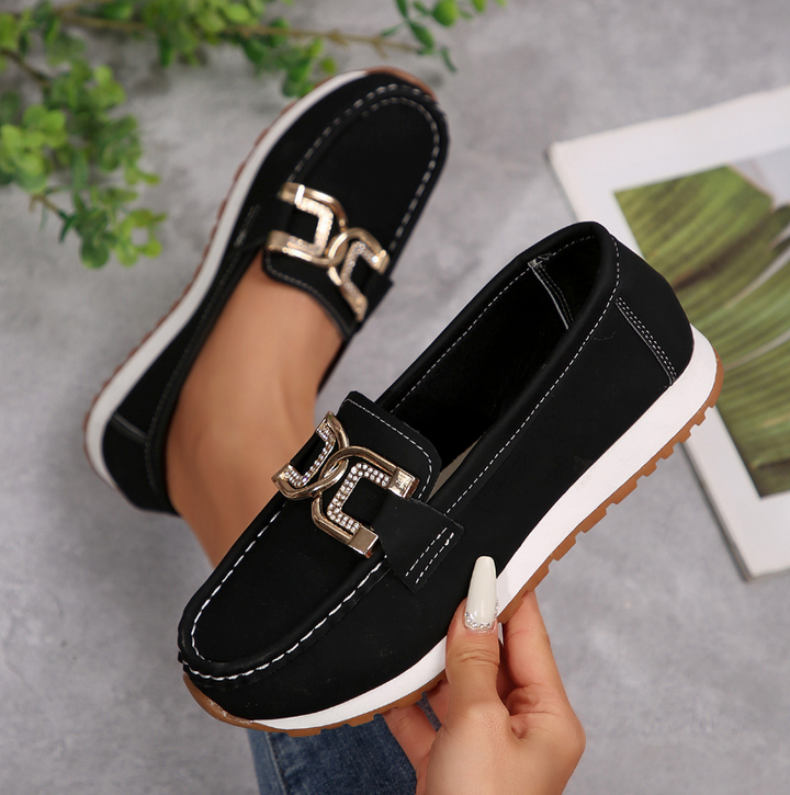 EMMA™ - CHIC DIAMOND BUCKLE LOAFERS