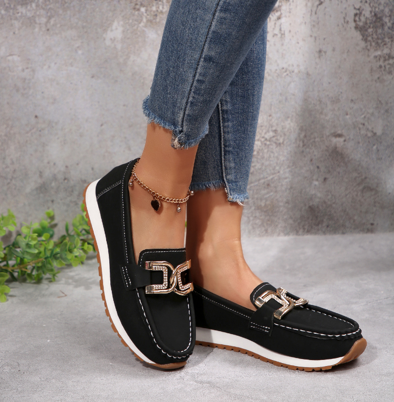 EMMA™ - CHIC DIAMOND BUCKLE LOAFERS