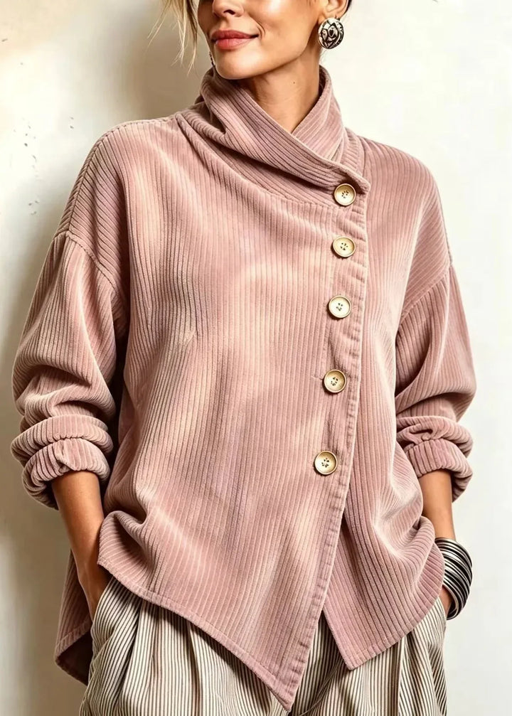 AMBER™ - ELEGANT CORDUROY BUTTON-UP SWEATER