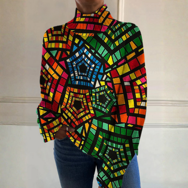 EMILY™ - ELEGANT ABSTRACT TURTLENECK SWEATER