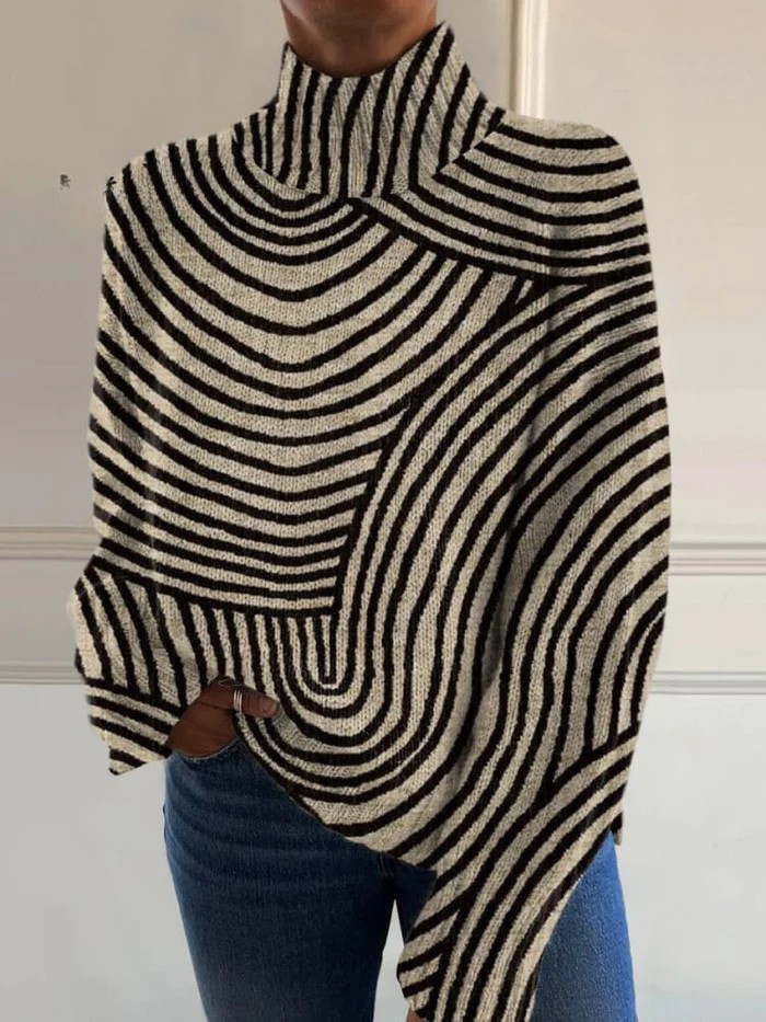 SIENNA™ - ELEGANT ABSTRACT TURTLENECK SWEATER