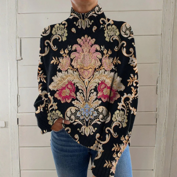 HARPER™ - ELEGANT FLORAL VINTAGE TURTLENECK