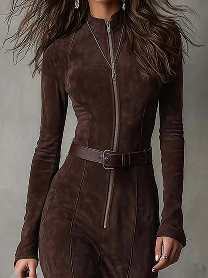 MARCELINE™ - ELEGANT SUEDE MAXI DRESS