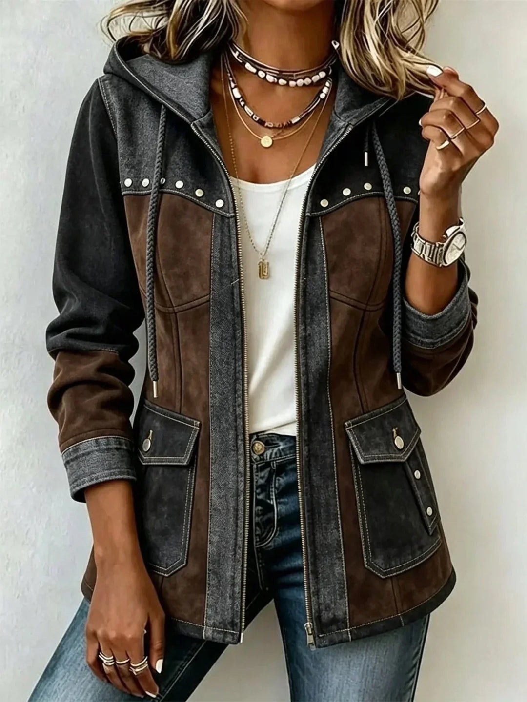 VERONICA™ - ELEGANT WEATHERPROOF TWO-TONE JACKET