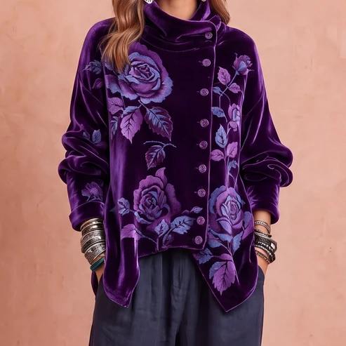 REMEDIOS™ - ELEGANT FLORAL VELVET SWEATER
