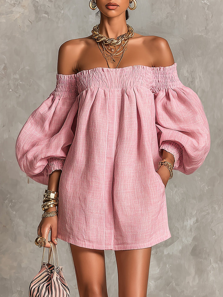 ROSALINE™ - OFF-SHOULDER PUFF SLEEVE MINI DRESS