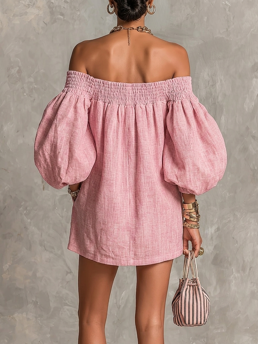 ROSALINE™ - OFF-SHOULDER PUFF SLEEVE MINI DRESS