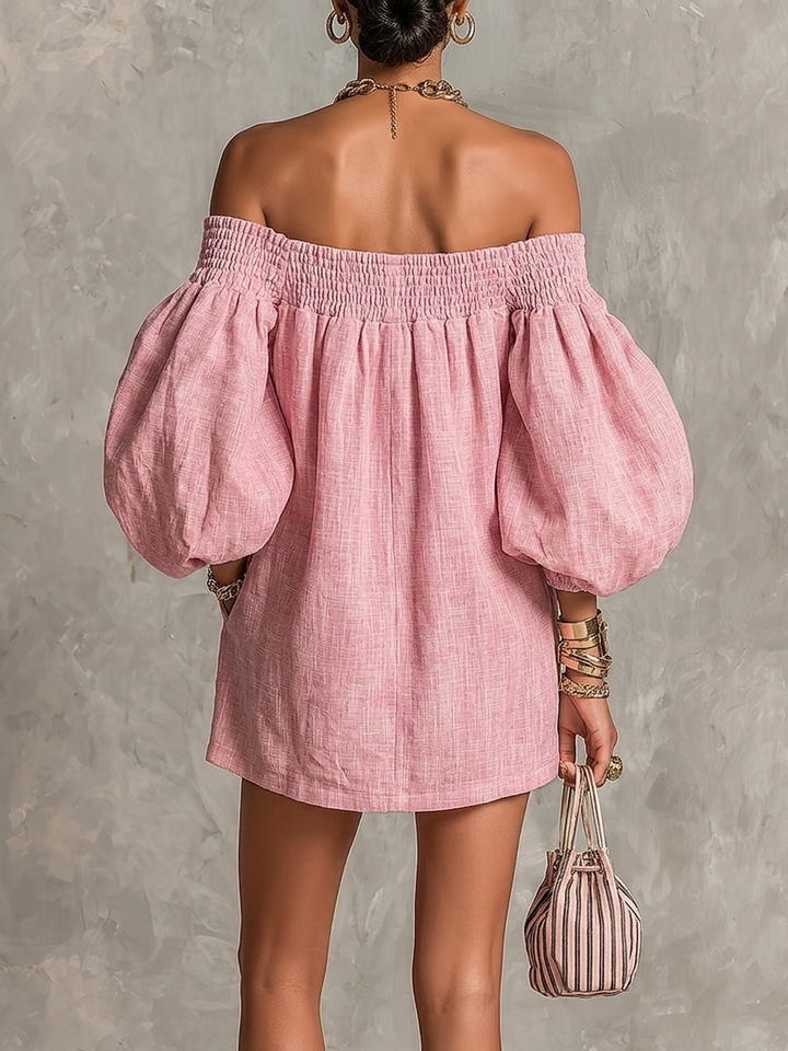 ROSALINE™ - OFF-SHOULDER PUFF SLEEVE MINI DRESS