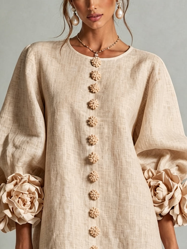 ROSINA™ - ELEGANT BLOSSOM-CUFF MINI DRESS