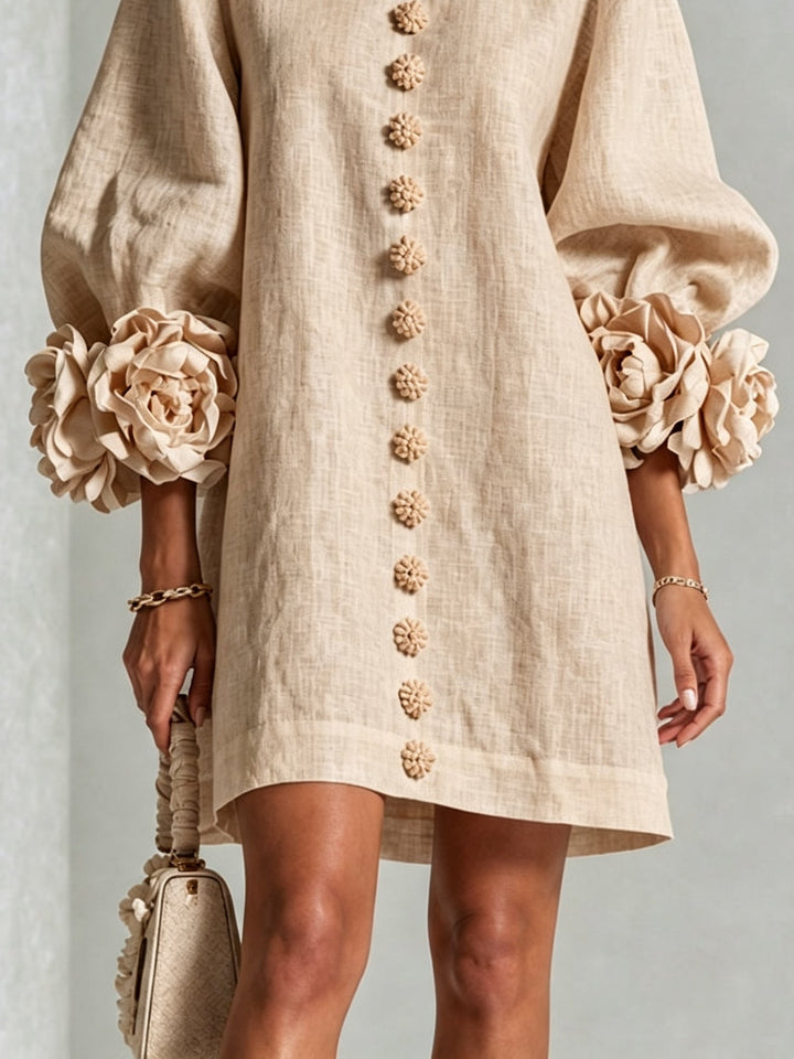 ROSINA™ - ELEGANT BLOSSOM-CUFF MINI DRESS
