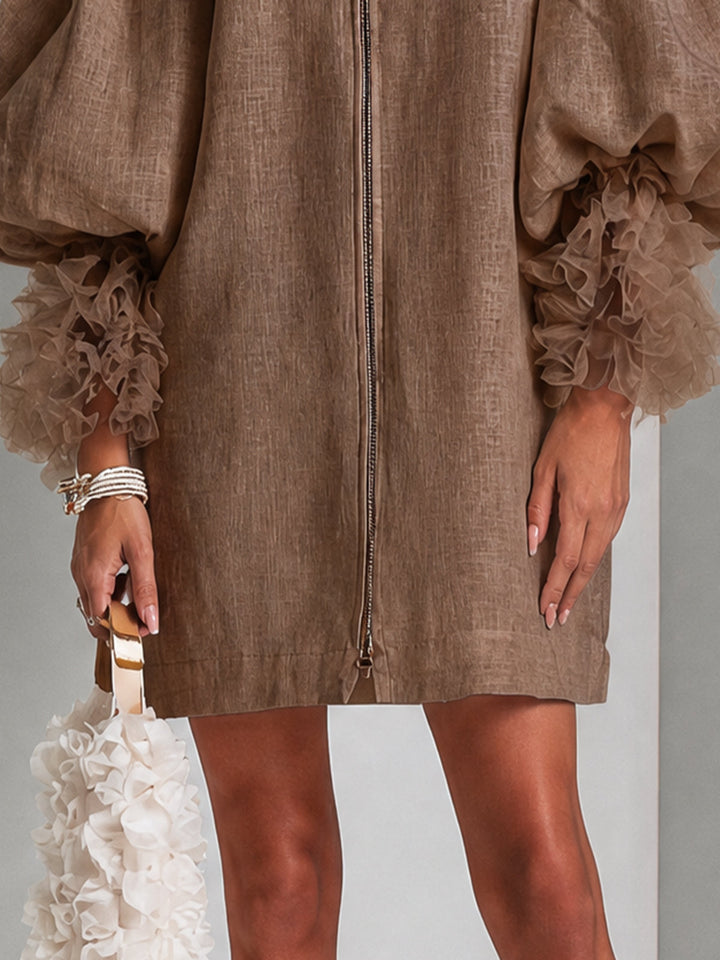 REBECCA™  - ELEGANT BALLOON-SLEEVE MINI DRESS