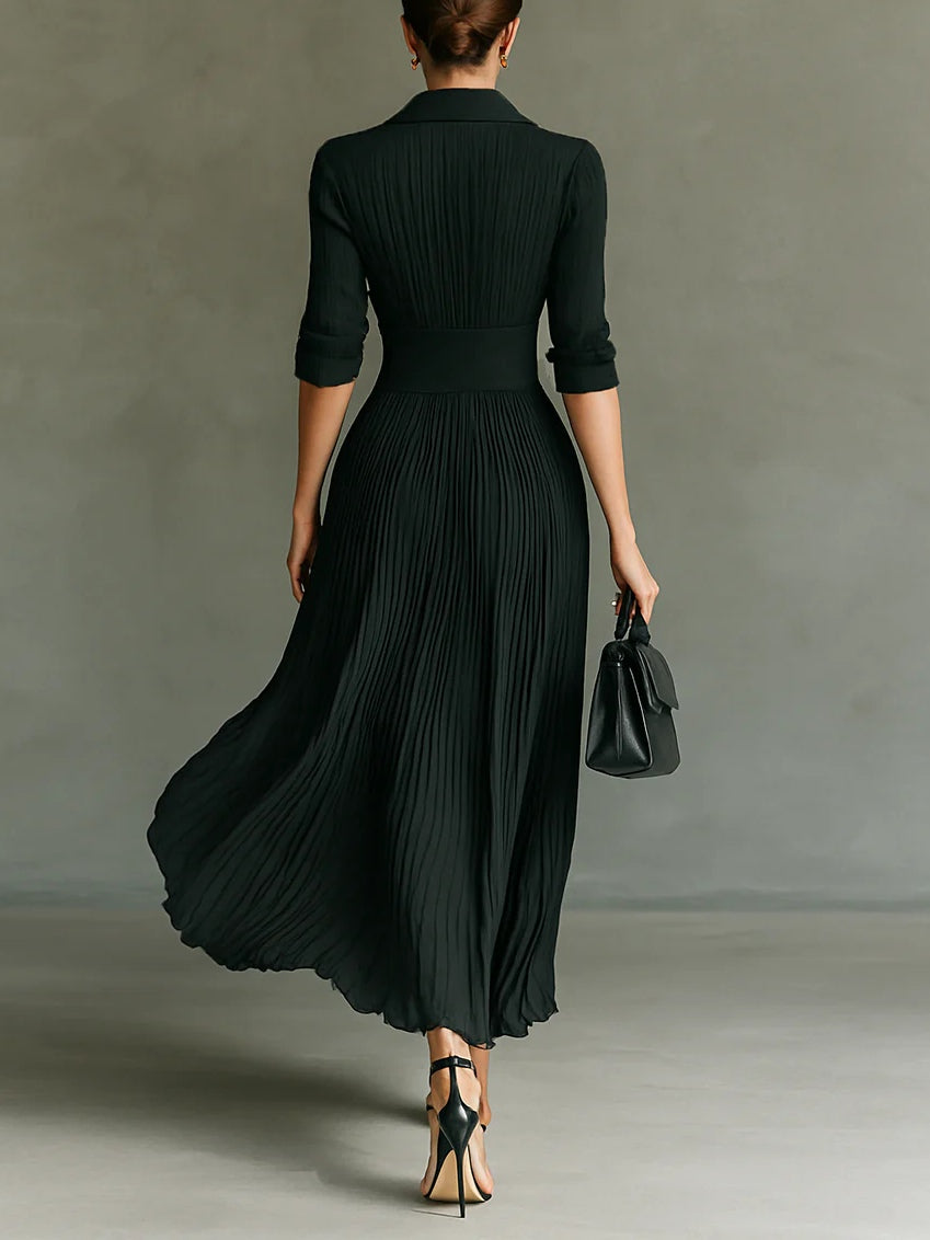 ELVIRE™ - ELEGANT PLEATED MAXI DRESS