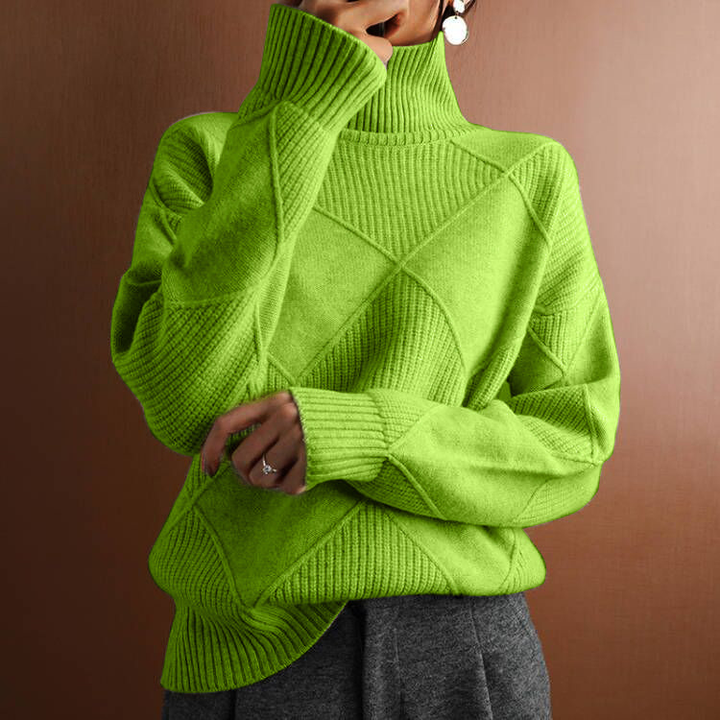 EUGENIA™ - ELEGANT DIAMOND KNIT SWEATER