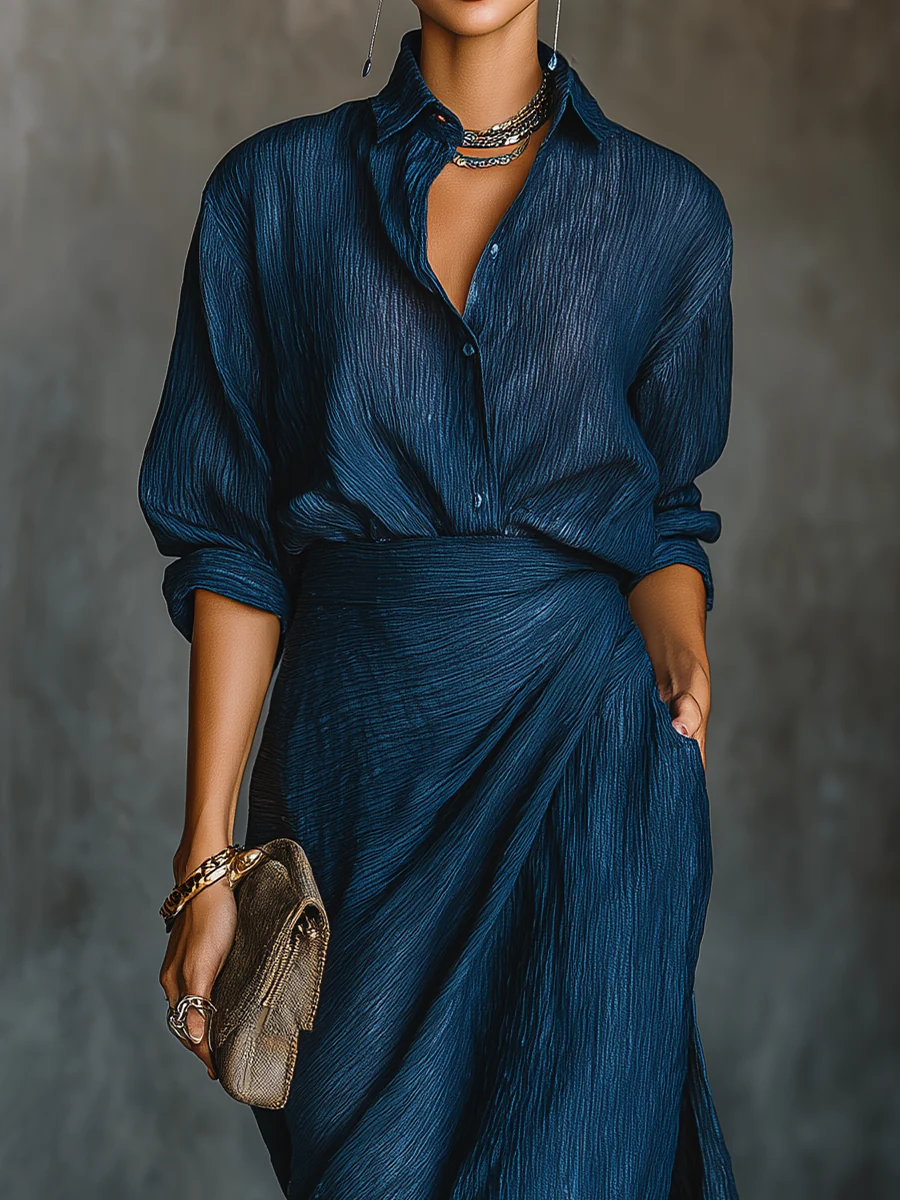 CELESTE™ - ELEGANT BLOUSE AND SKIRT 2-PIECE SET
