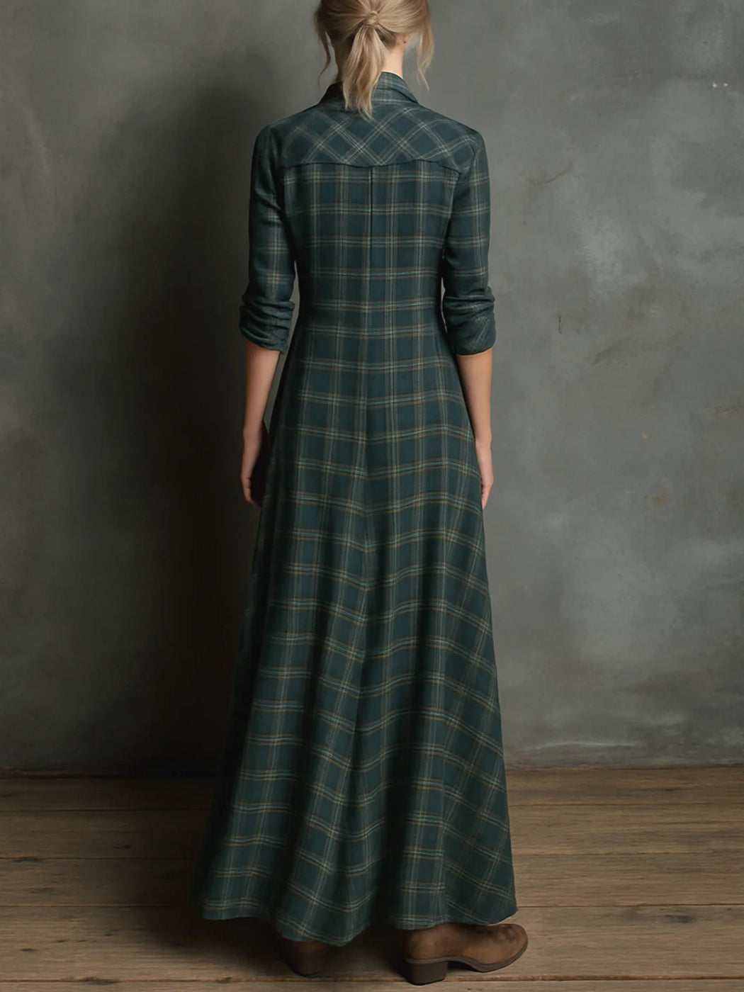 VALENTINE™ - ELEGANT CHECKERED MAXI DRESS