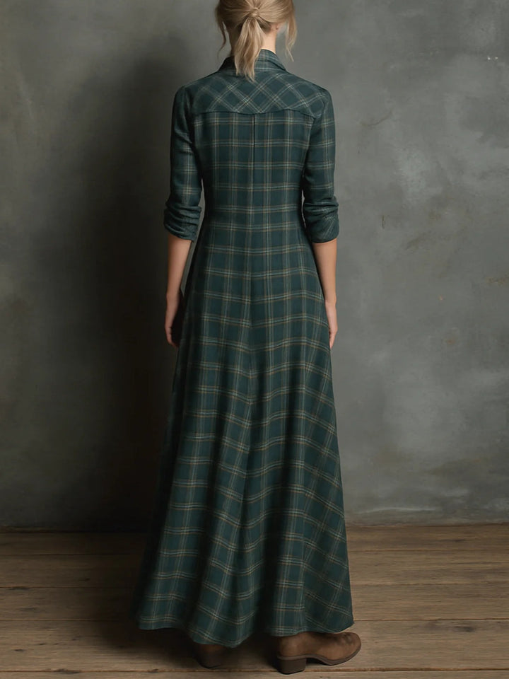 VALENTINE™ - ELEGANT CHECKERED MAXI DRESS