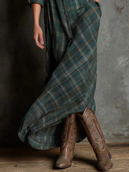 VALENTINE™ - ELEGANT CHECKERED MAXI DRESS