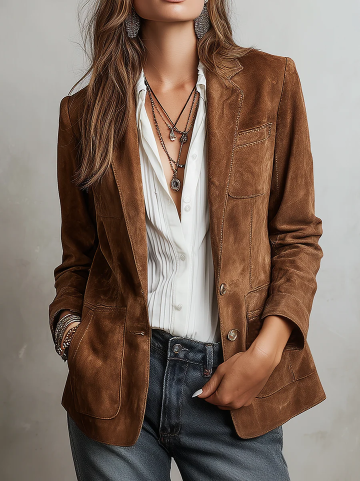 AURORA™ - ELEGANT VINTAGE SUEDE BLAZER