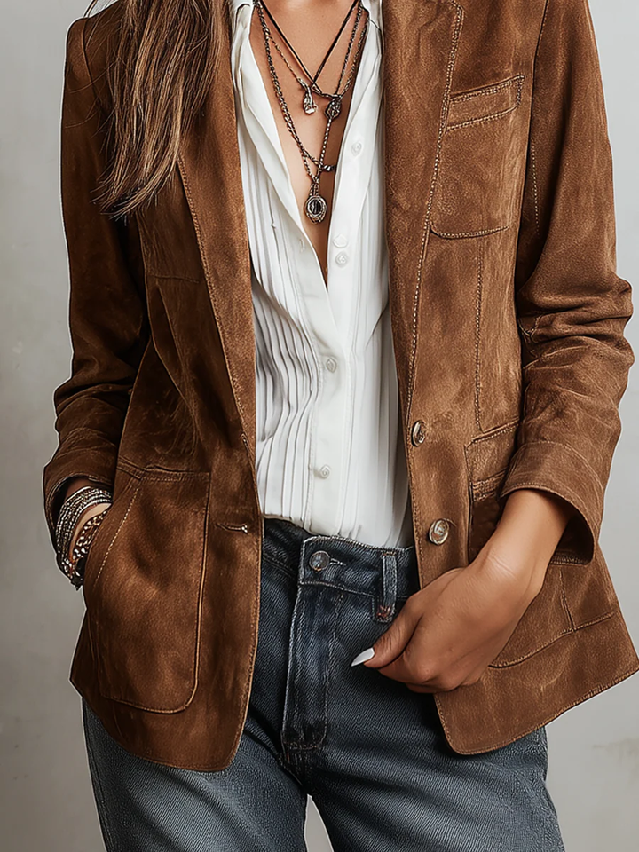 AURORA™ - ELEGANT VINTAGE SUEDE BLAZER