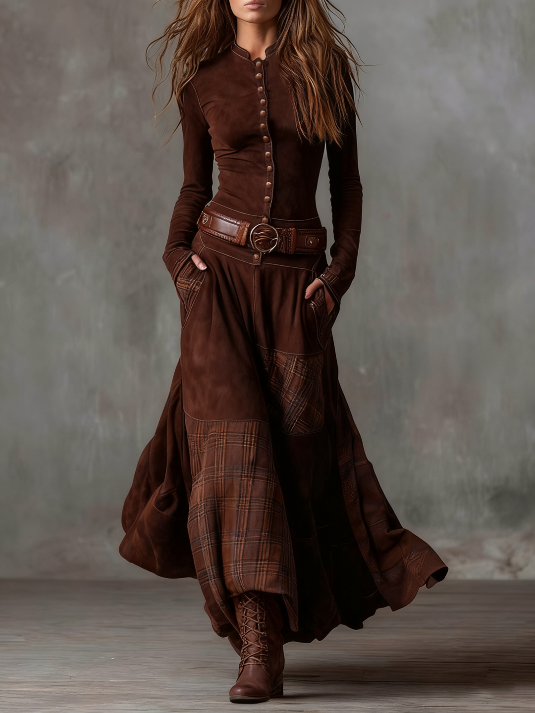 ELISE™ - ELEGANT SUEDE MAXI DRESS
