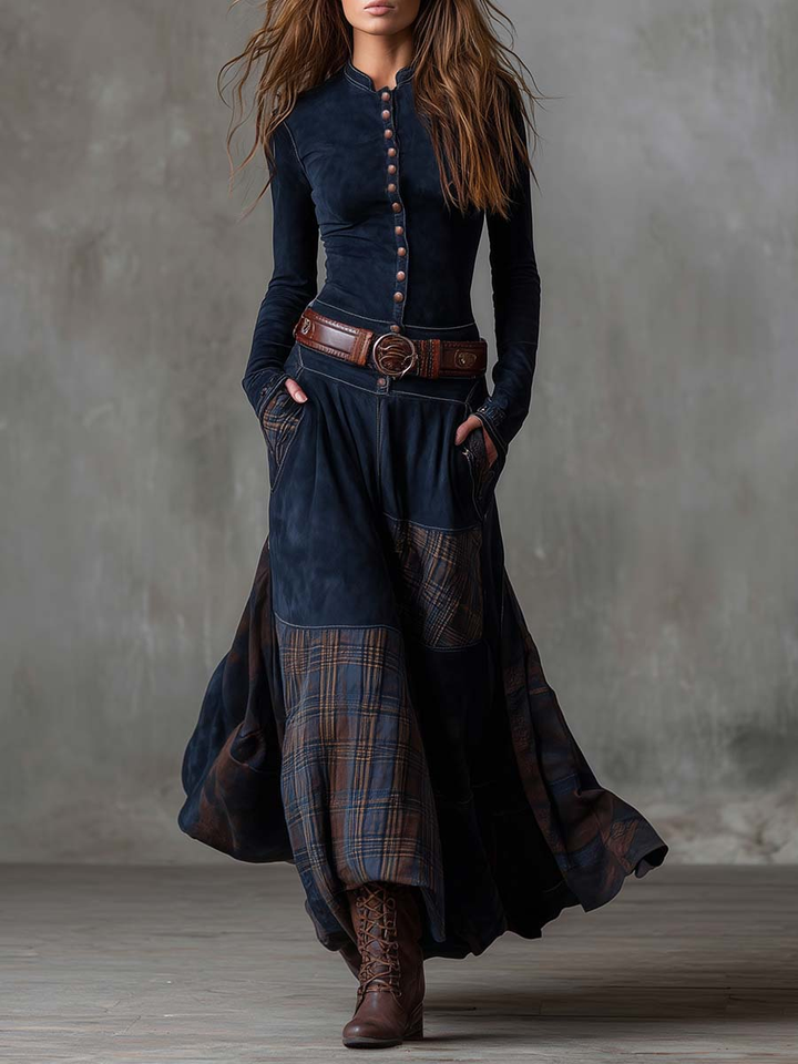 ELISE™ - ELEGANT SUEDE MAXI DRESS