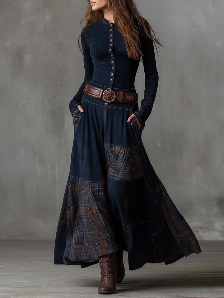 ELISE™ - ELEGANT SUEDE MAXI DRESS