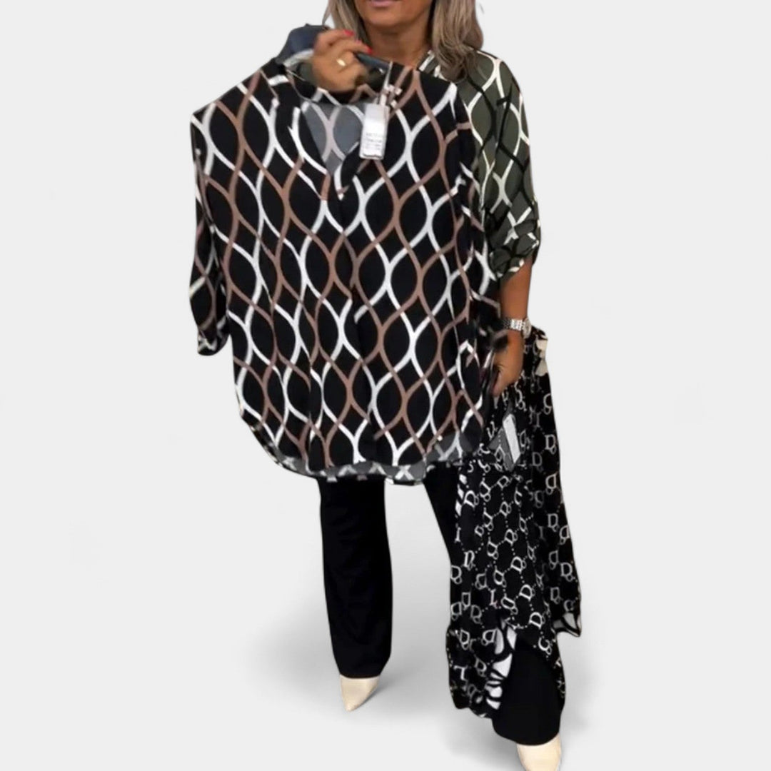 NORA - ELEGANT PRINT BLOUSE