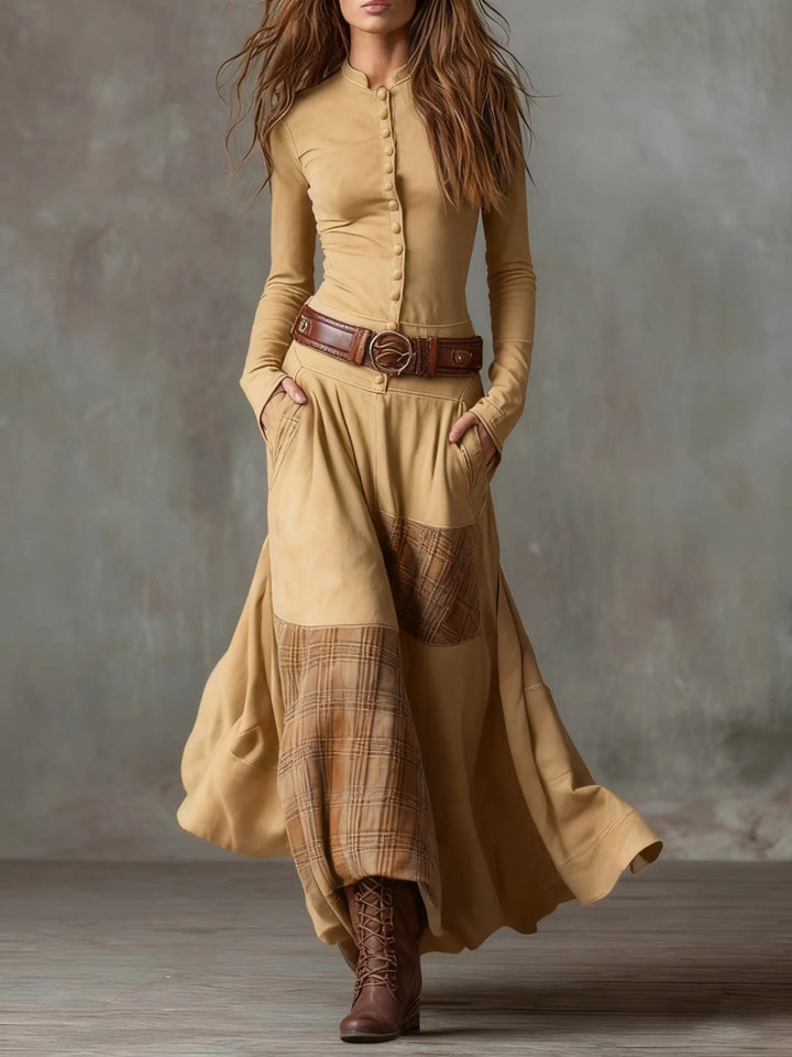 ELISE™ - ELEGANT SUEDE MAXI DRESS