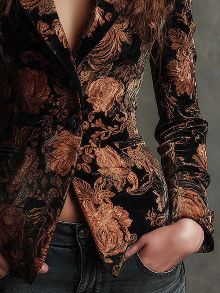 SOFIA™ - ELEGANT FLORAL TAILORED BLAZER