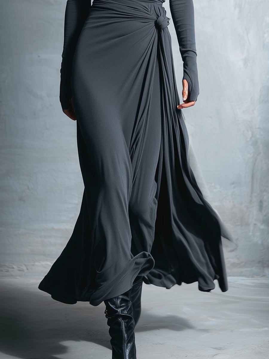 NAOMIE™ - ELEGANT SILK KNIT MAXI DRESS