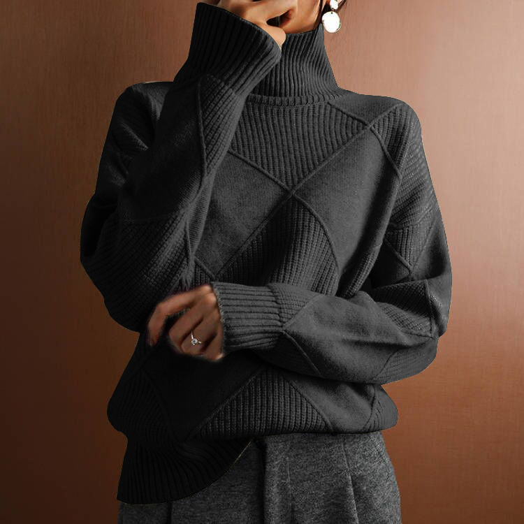 EUGENIA™ - ELEGANT DIAMOND KNIT SWEATER