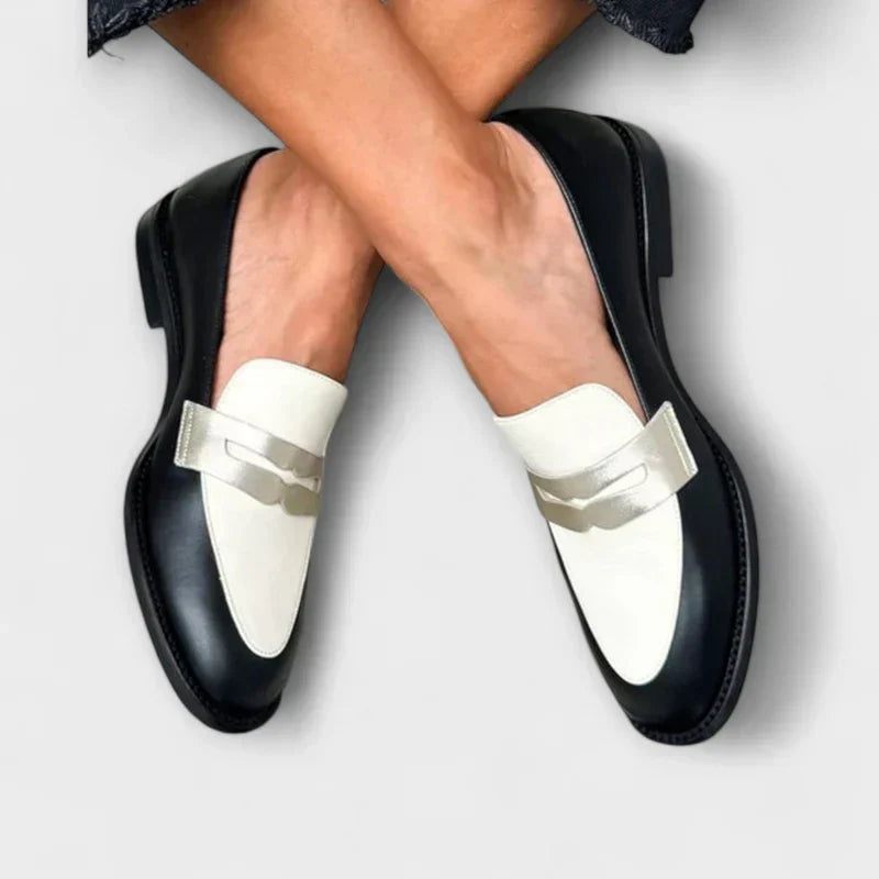 PEGGY™ - ELEGANT TWO-TONE LEATHER LOAFERS