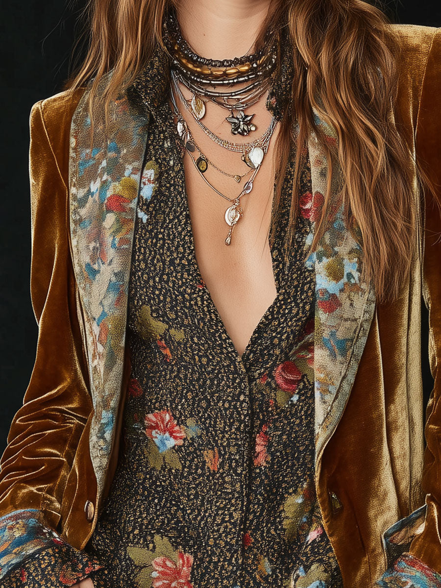 ANNA™ - ELEGANT VINTAGE FLORAL BLAZER