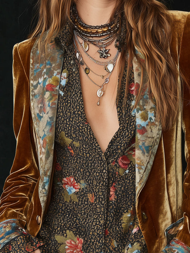 ANNA™ - ELEGANT VINTAGE FLORAL BLAZER