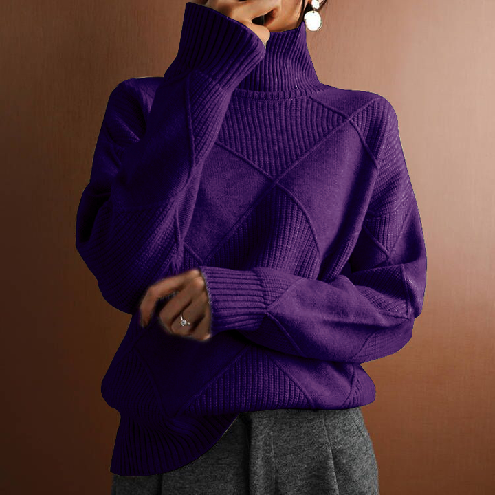 EUGENIA™ - ELEGANT DIAMOND KNIT SWEATER