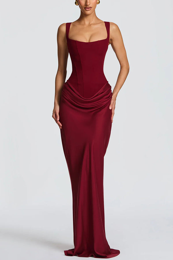 ELEONORE™ - ELEGANT SQUARE NECKLINE MAXI DRESS