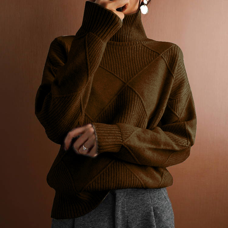 EUGENIA™ - ELEGANT DIAMOND KNIT SWEATER