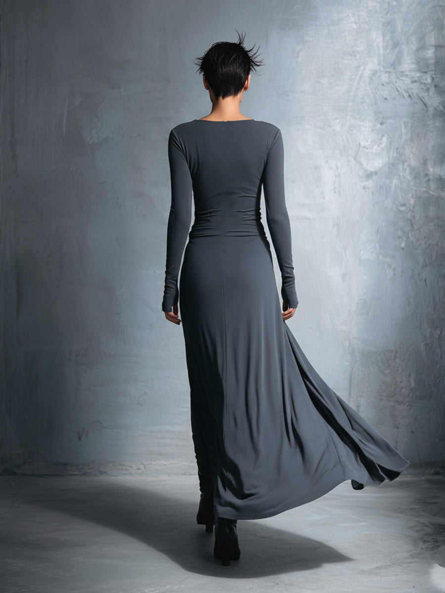 NAOMIE™ - ELEGANT SILK KNIT MAXI DRESS