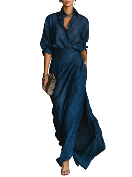 CELESTE™ - ELEGANT BLOUSE AND SKIRT 2-PIECE SET