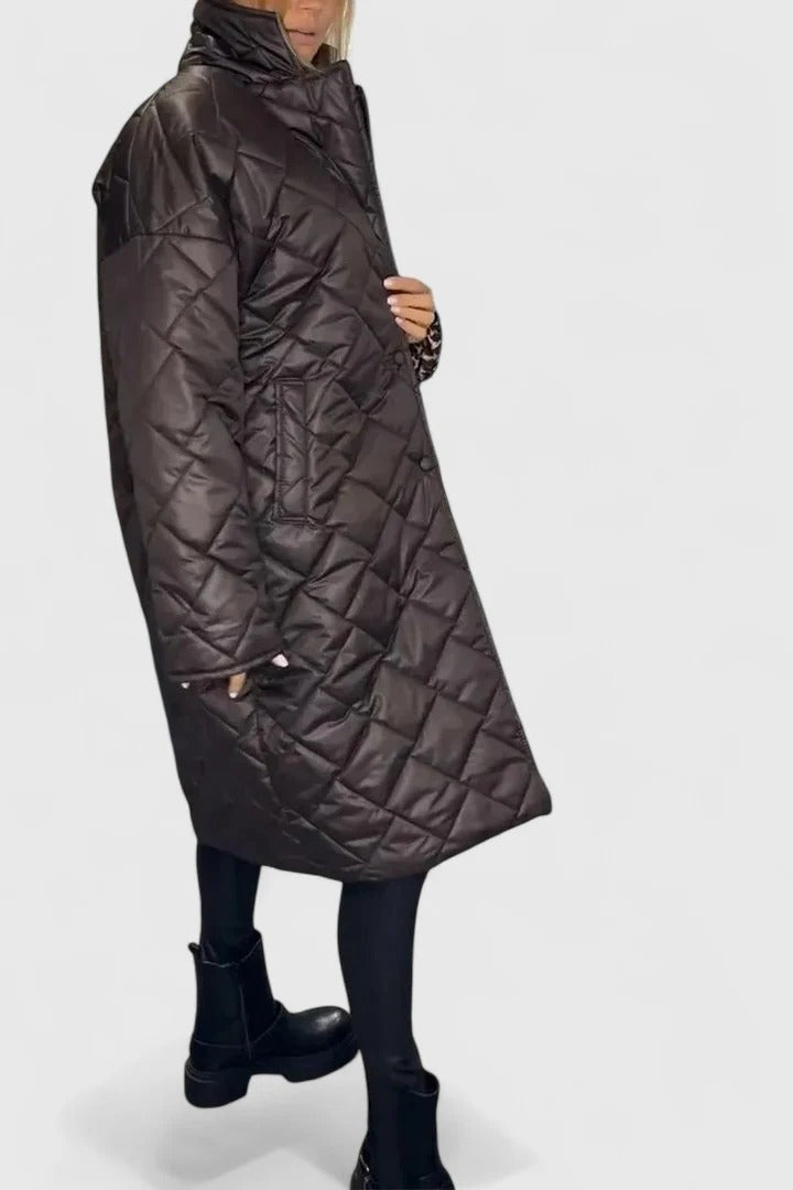 DAVINA – REVERSIBLE LEOPARD PRINT QUILTED COAT