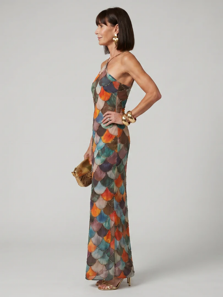 LARKIN™ - FITTED SCALE PRINT MAXI DRESS