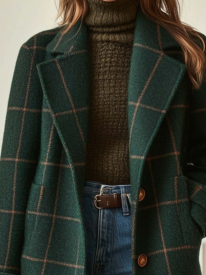 ADRIANA™ - ELEGANT COZY CHECKERED COAT