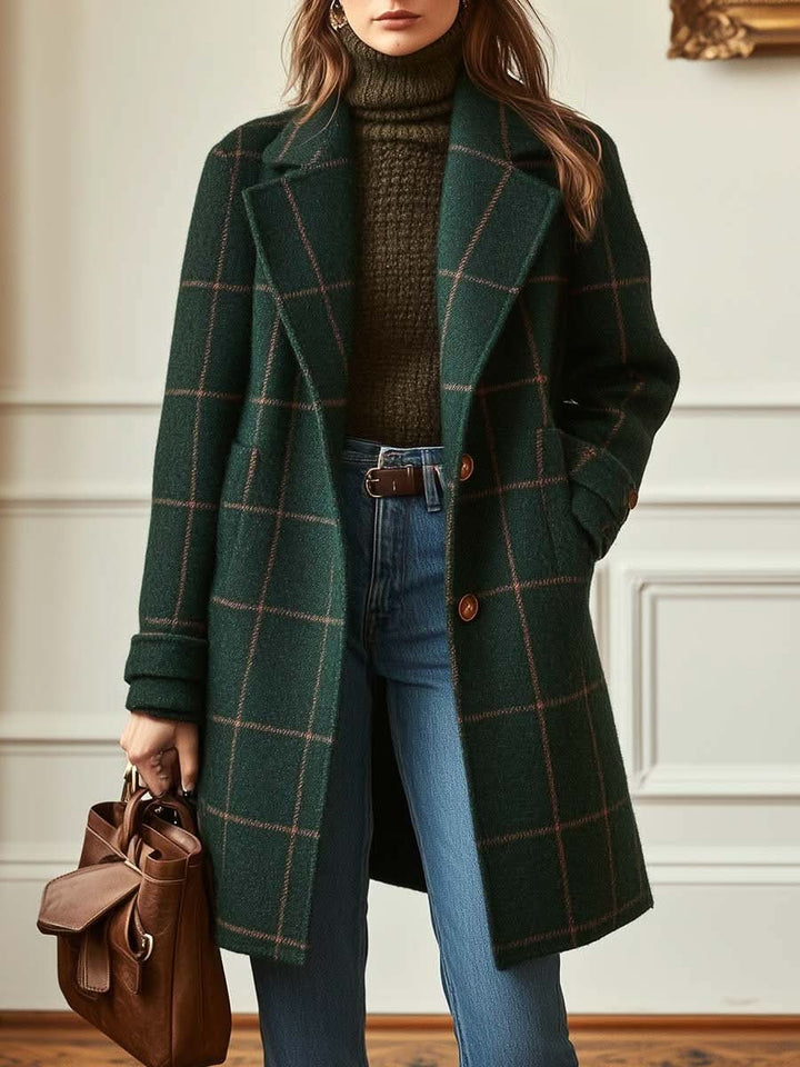 ADRIANA™ - ELEGANT COZY CHECKERED COAT
