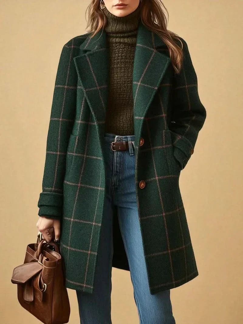 ADRIANA™ - ELEGANT COZY CHECKERED COAT